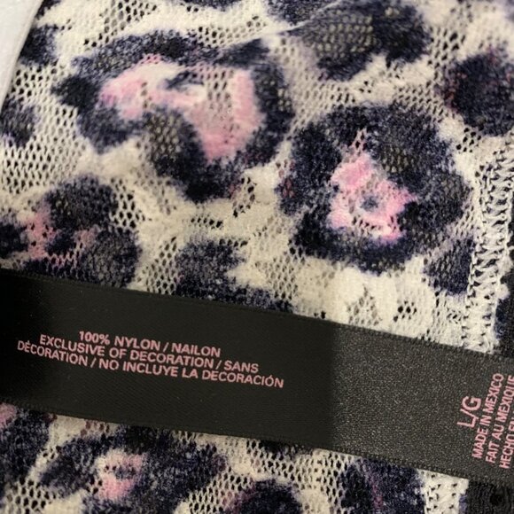 Victoria's Secret Pink Black Leopard Lace Racerback Triangle Bralette L - Picture 4 of 7